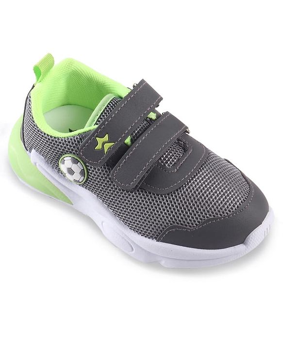 Cute Walk by Babyhug Velcro Closure Sneaker with Ball Applique - Navy Blue