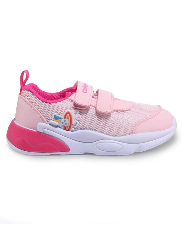 Cute Walk by Babyhug Velcro Closure Sneaker with Unicorn Applique - Pink