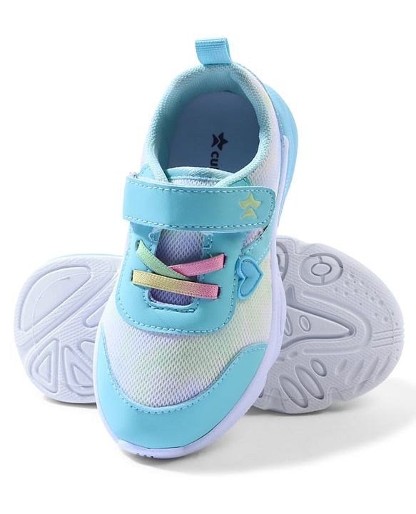 Cute Walk by Babyhug Velcro Closure Sneaker with Heart Applique - Sea Green