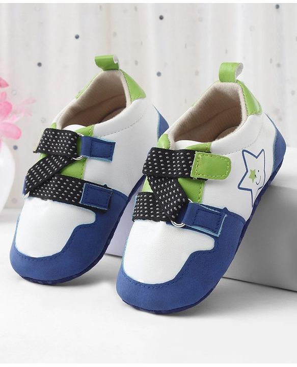 Cute Walk by Babyhug Booties With Velcro Closure - Light Blue