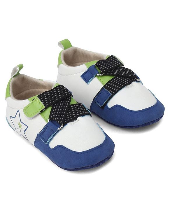 Cute Walk by Babyhug Booties With Velcro Closure - Light Blue