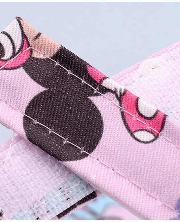 Babyhug Disney Cotton Woven Summer Cap With Minnie Mouse Print Pink - Diameter 16 cm