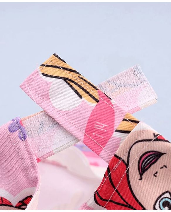 Babyhug Disney Cotton Woven Summer Cap With Disney Princess Print Pink - Diameter 15 cm