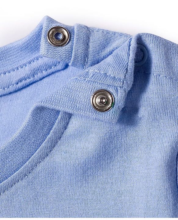 Babyhug Disney Single Jersey Knit Half Sleeves Shorts Night Suit With Winnie & Friends Graphics - Light Blue