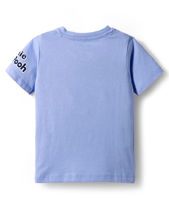 Babyhug Disney Single Jersey Knit Half Sleeves Shorts Night Suit With Winnie & Friends Graphics - Light Blue