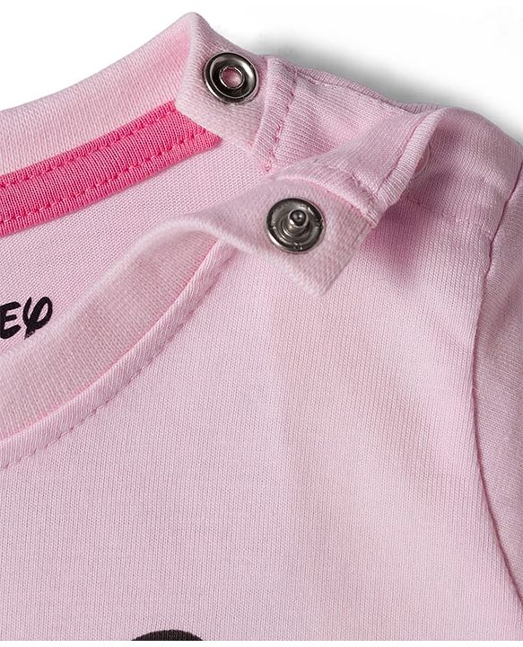 Babyhug Disney single Jersey Knit Full Sleeves Night Suit With Minnie Mouse Graphics - Pink