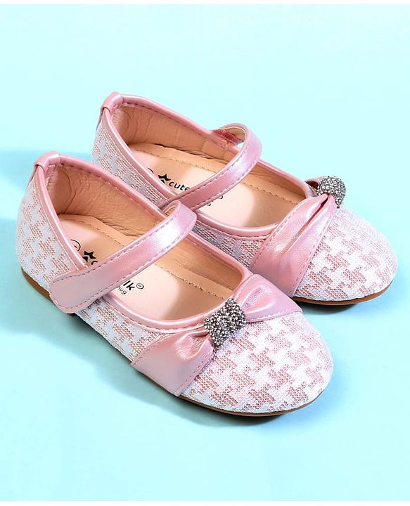Cute Walk by Babyhug Ballerina With Bow Applique - Pink