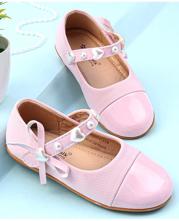 Cute Walk by Babyhug Ballerina with Velcro Closure & Heart Applique - Pink