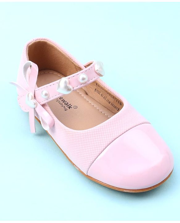 Cute Walk by Babyhug Ballerina with Velcro Closure & Heart Applique - Pink