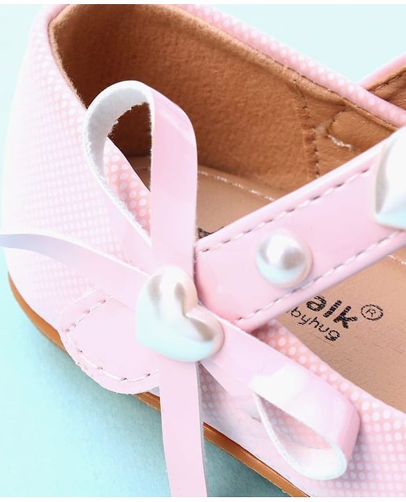 Cute Walk by Babyhug Ballerina with Velcro Closure & Heart Applique - Pink