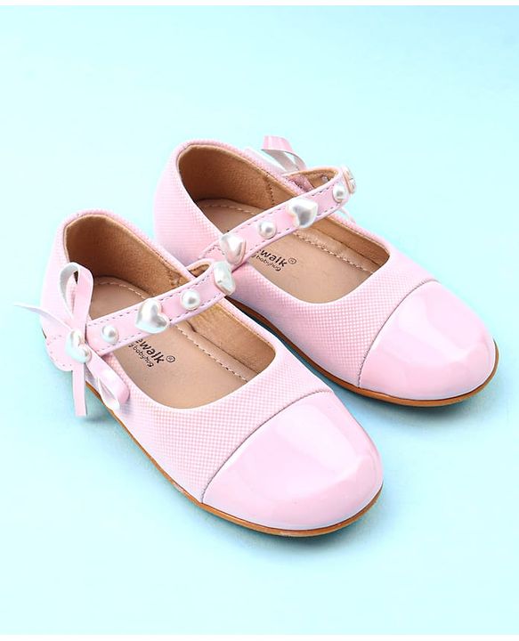 Cute Walk by Babyhug Ballerina with Velcro Closure & Heart Applique - Pink