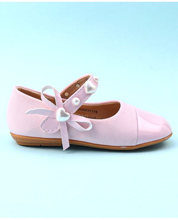 Cute Walk by Babyhug Ballerina with Velcro Closure & Heart Applique - Pink