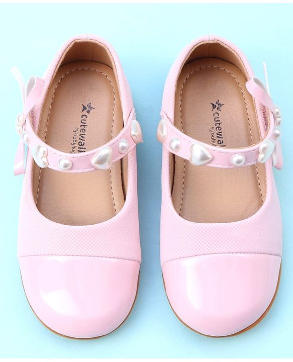 Cute Walk by Babyhug Ballerina with Velcro Closure & Heart Applique - Pink