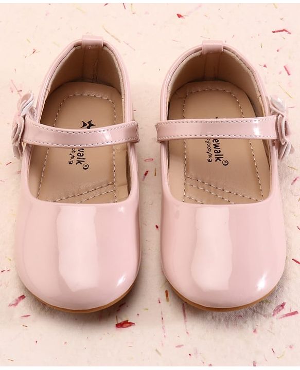 Cute Walk by Babyhug Velcro Closure Ballerina With Floral Applique - White