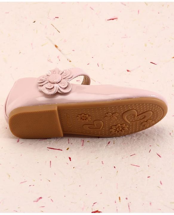 Cute Walk by Babyhug Velcro Closure Ballerina With Floral Applique - White