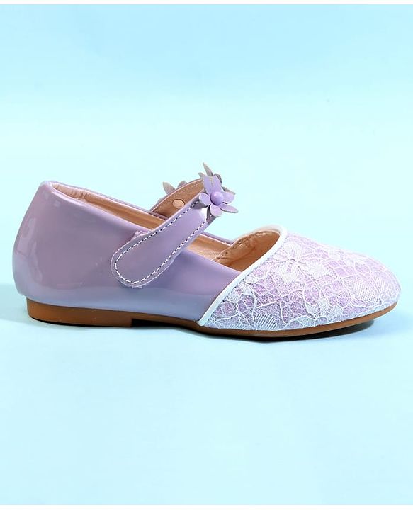 Cute Walk by Babyhug Ballerina With Velcro Closure & Floral Applique - Beige