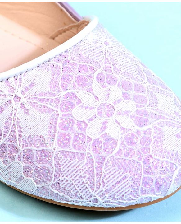 Cute Walk by Babyhug Ballerina With Velcro Closure & Floral Applique - Beige