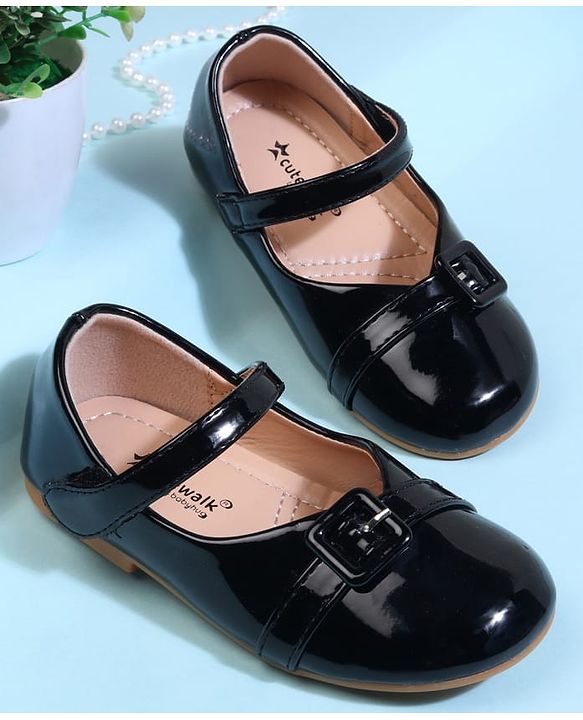 Cute Walk by Babyhug Velcro Closure Solid Ballerina - Black