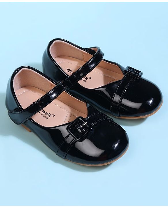 Cute Walk by Babyhug Velcro Closure Solid Ballerina - Black