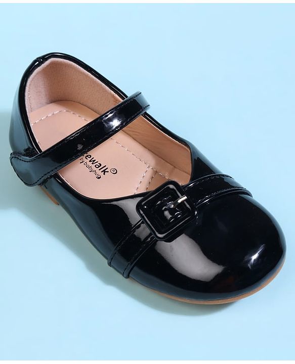 Cute Walk by Babyhug Velcro Closure Solid Ballerina - Black