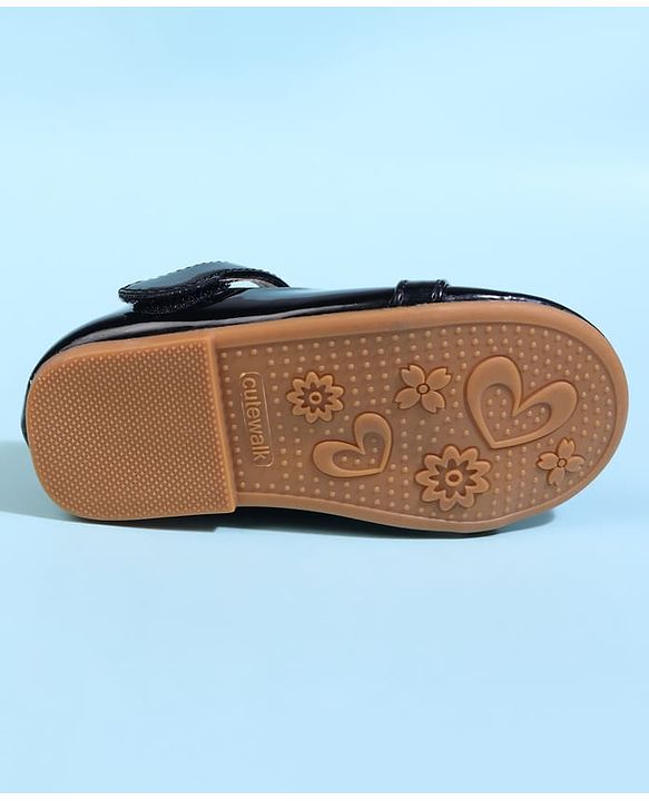 Cute Walk by Babyhug Velcro Closure Solid Ballerina - Black