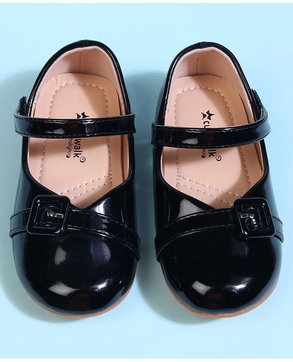Cute Walk by Babyhug Velcro Closure Solid Ballerina - Black