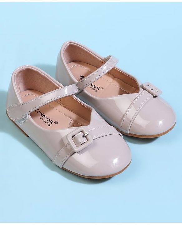 Cute Walk by Babyhug Velcro Closure Solid Ballerina - Beige