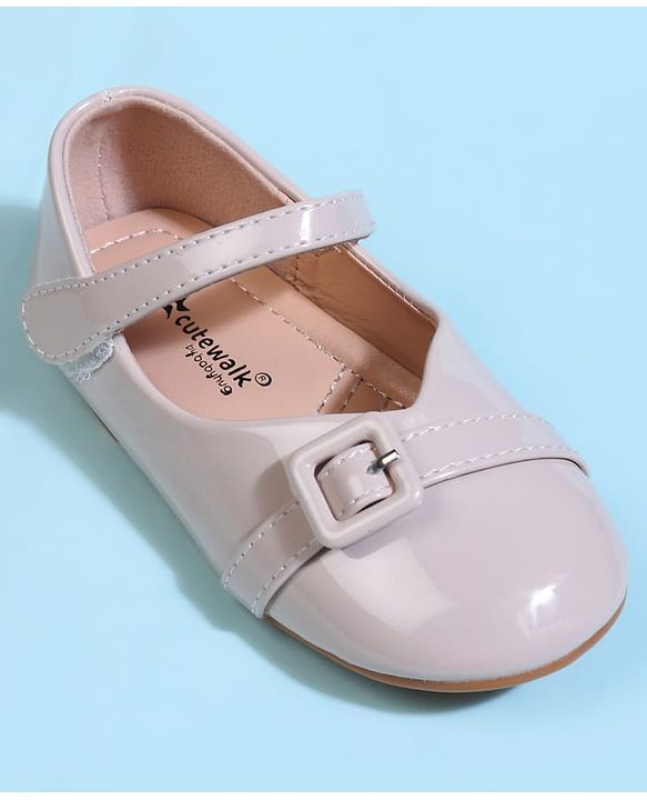 Cute Walk by Babyhug Velcro Closure Solid Ballerina - Beige