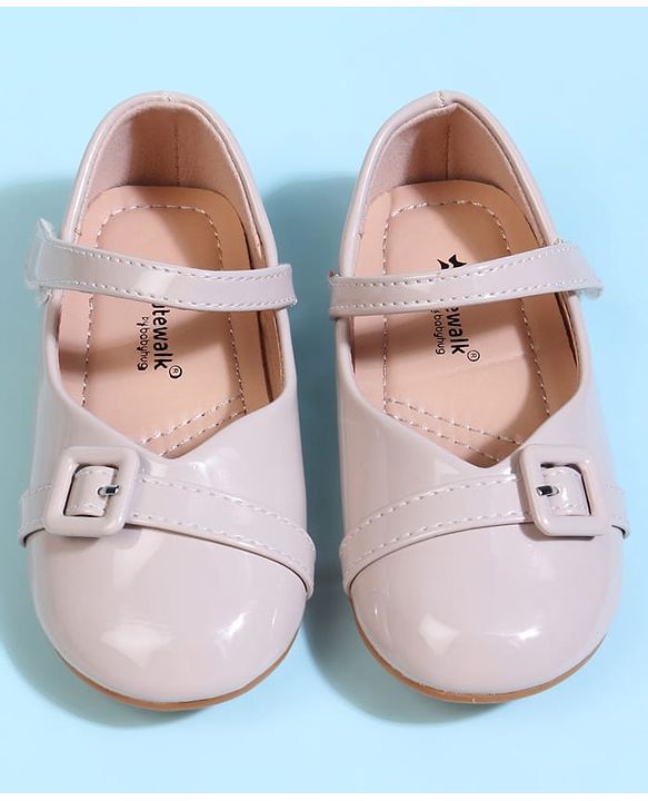 Cute Walk by Babyhug Velcro Closure Solid Ballerina - Beige