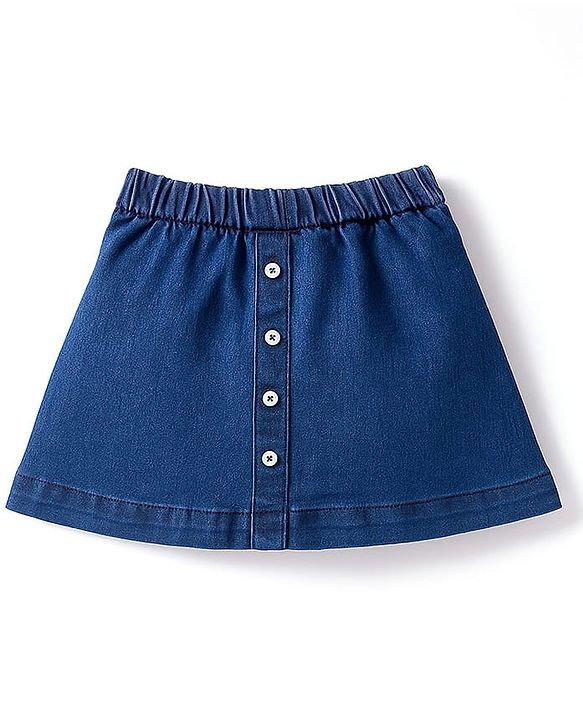 Babyhug Disney Single Jersey Knit Half Sleeves Top & Denim Skirt Set With Aristocrats Marie Graphics - Pink & Blue