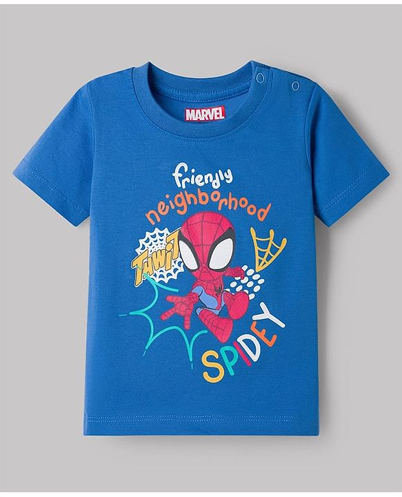 Babyhug Marvel 100% Cotton Knit Half Sleeves T-Shirt With Spider Man Graphic Pack of 3 - Multicolour