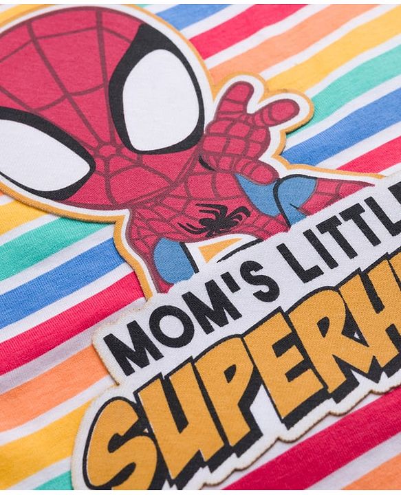 Babyhug Marvel 100% Cotton Knit Half Sleeves T-Shirt With Spider Man Graphic Pack of 3 - Multicolour