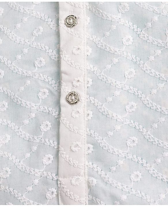 Pine Kids Cotton Woven Full Sleeves Kurta Pyjama Set With Floral Embroidery - White