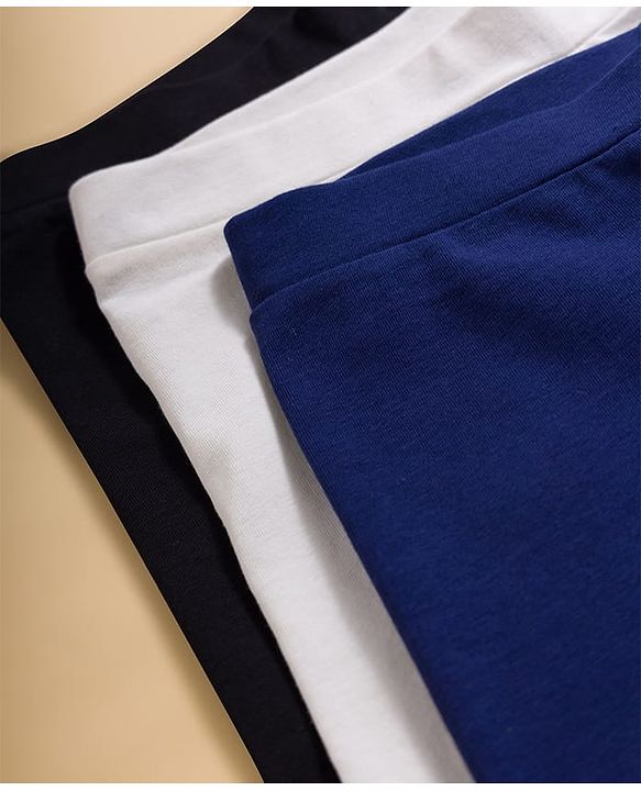 Pine Kids Cotton Lycra Knit Solid Colour Cycling Shorts Pack Of 3 (Colour May Vary)