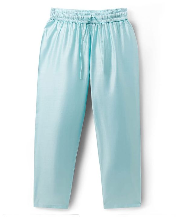 Pine Kids Woven Full Sleeves Kurta Pajama & Jacket Set With Floral Embriodery - Light Blue
