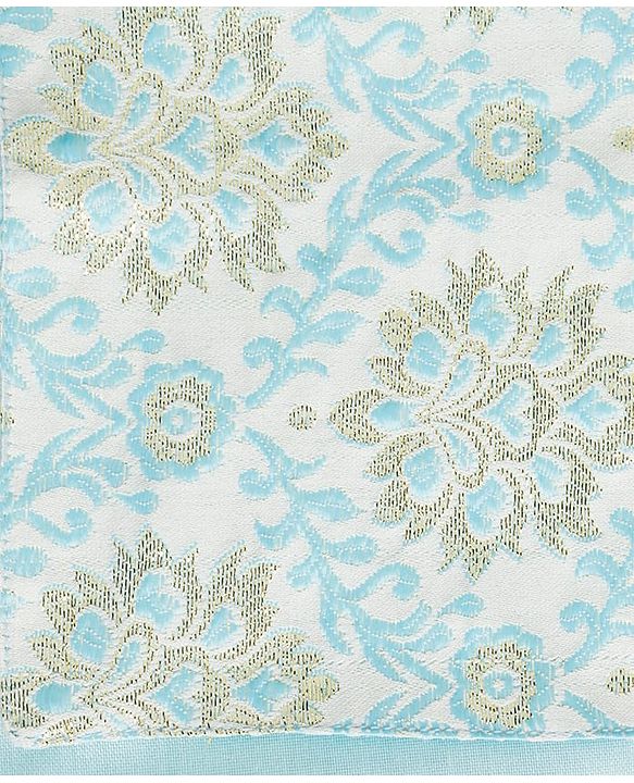 Pine Kids Woven Full Sleeves Kurta Pajama & Jacket Set With Floral Embriodery - Light Blue