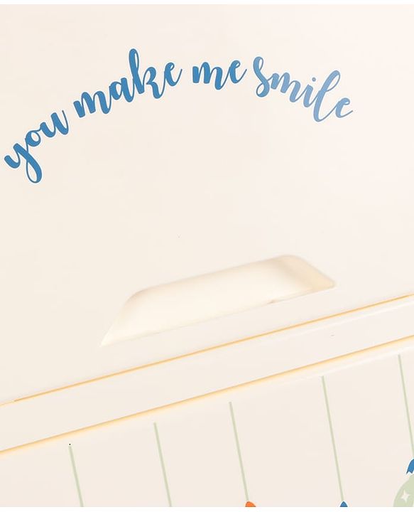 Babyhug 4 Layer Sun & Cloud Theme High Density Plastic Storage Cabinet for Kids - White| Multipurpose Organizer for Toys, Books & Clothes| Easy to Install| Easy Open Shelves| Nursery Organizer