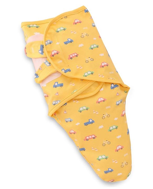 Babyhug 100% Interlock Cotton Baby Swaddle Wrapper Pack of 2 - Rabbit & Rainbow Print|Soft Breathable Fabric| Newborn Swaddling Wrap| Secure Velcro Closure| New Born Essential| Prevents Startle Effect