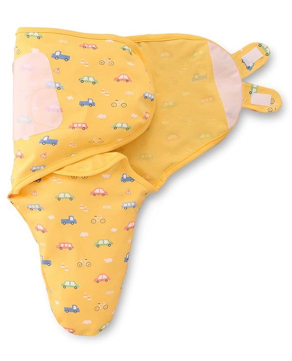 Babyhug 100% Interlock Cotton Baby Swaddle Wrapper Pack of 2 - Rabbit & Rainbow Print|Soft Breathable Fabric| Newborn Swaddling Wrap| Secure Velcro Closure| New Born Essential| Prevents Startle Effect
