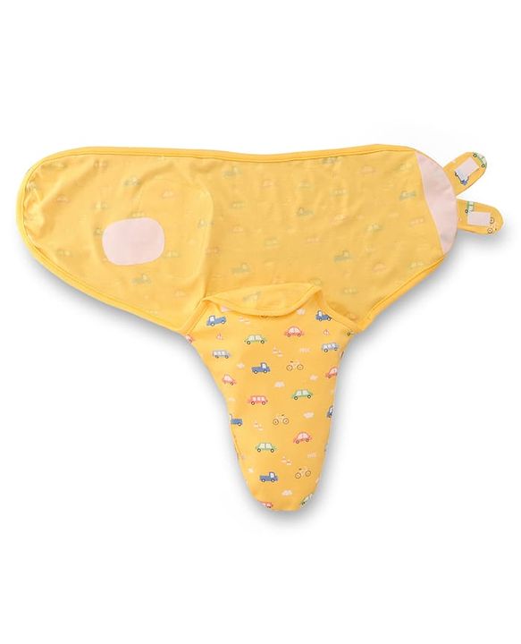 Babyhug 100% Interlock Cotton Baby Swaddle Wrapper Pack of 2 - Rabbit & Rainbow Print|Soft Breathable Fabric| Newborn Swaddling Wrap| Secure Velcro Closure| New Born Essential| Prevents Startle Effect