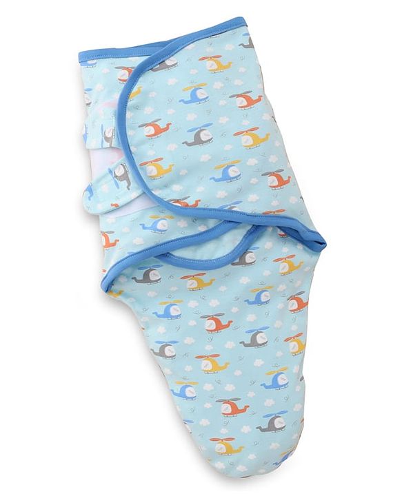Babyhug 100% Interlock Cotton Baby Swaddle Wrapper Pack of 2 - Rabbit & Rainbow Print|Soft Breathable Fabric| Newborn Swaddling Wrap| Secure Velcro Closure| New Born Essential| Prevents Startle Effect