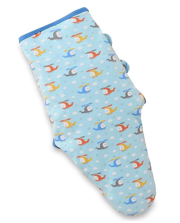 Babyhug 100% Interlock Cotton Baby Swaddle Wrapper Pack of 2 - Rabbit & Rainbow Print|Soft Breathable Fabric| Newborn Swaddling Wrap| Secure Velcro Closure| New Born Essential| Prevents Startle Effect