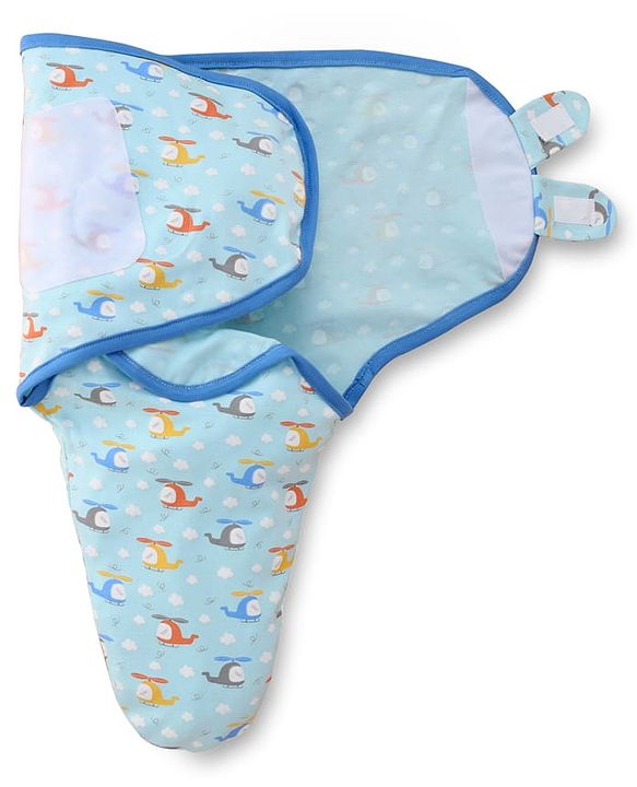Babyhug 100% Interlock Cotton Baby Swaddle Wrapper Pack of 2 - Rabbit & Rainbow Print|Soft Breathable Fabric| Newborn Swaddling Wrap| Secure Velcro Closure| New Born Essential| Prevents Startle Effect