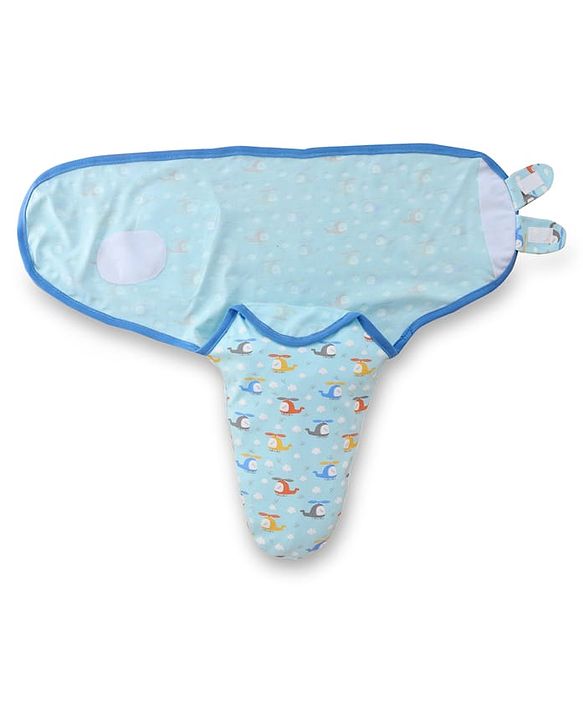 Babyhug 100% Interlock Cotton Baby Swaddle Wrapper Pack of 2 - Rabbit & Rainbow Print|Soft Breathable Fabric| Newborn Swaddling Wrap| Secure Velcro Closure| New Born Essential| Prevents Startle Effect