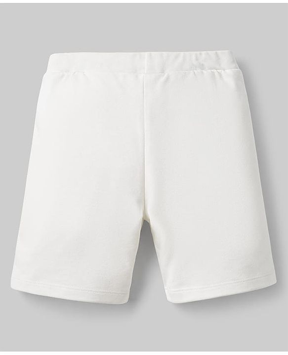 Pine Kids Cotton Lycra Knit Above Knee Length Cycling Shorts with Brand Logo Print - (Colour May Vary)
