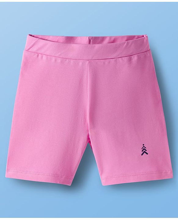 Pine Kids Cotton Lycra Knit Solid Colour Cylcing Shorts(Colour May Vary)