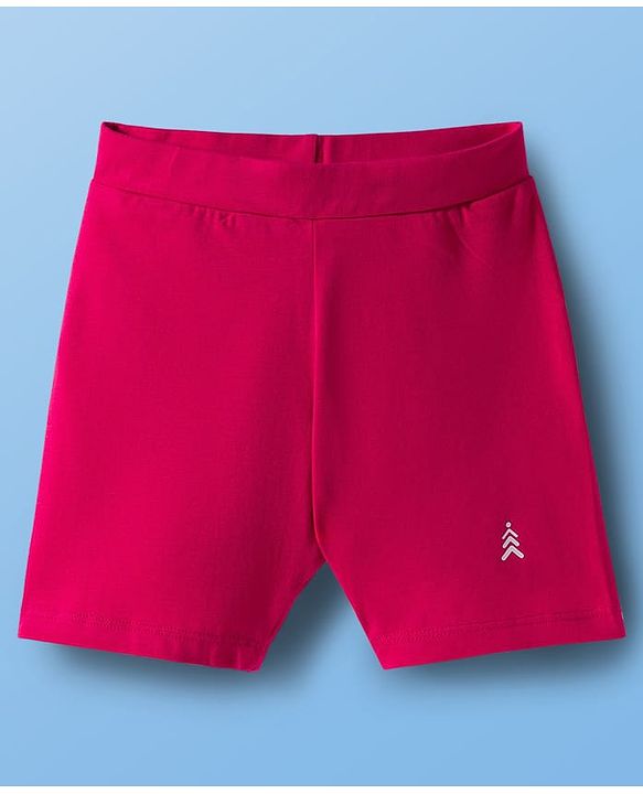 Pine Kids Cotton Lycra Knit Solid Colour Cylcing Shorts(Colour May Vary)
