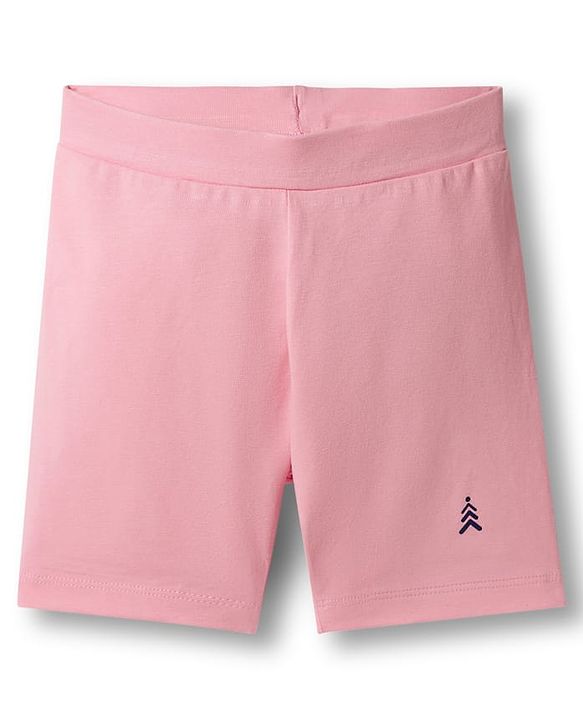 Pine Kids Cotton Lycra Knit Solid Colour Cycling Shorts (Colour May Vary)