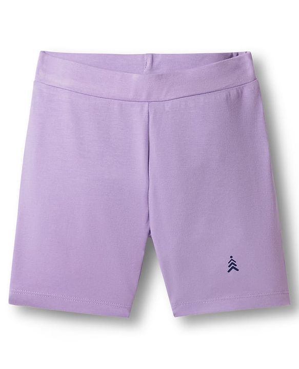 Pine Kids Cotton Lycra Knit Solid Colour Cycling Shorts (Colour May Vary)