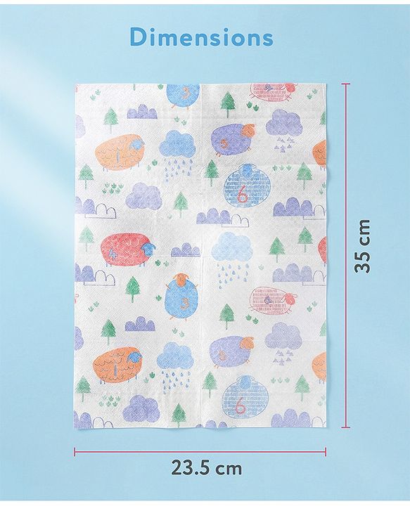 Babyhug Triple Layer Disposable Feeding Bibs Pack of 30| Waterproof| Crumb Catcher Pocket| Travel Friendly| Hygienic & Easy to Wear| Single Use Bibs for 6+ Months Babies